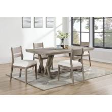 107441-S5 Cornelia 5-Piece Rectangular Dining Table Set Coastal Grey