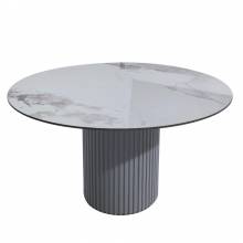 105580 Acadia Round 53-Inch Sintered Stone Top Dining Table White