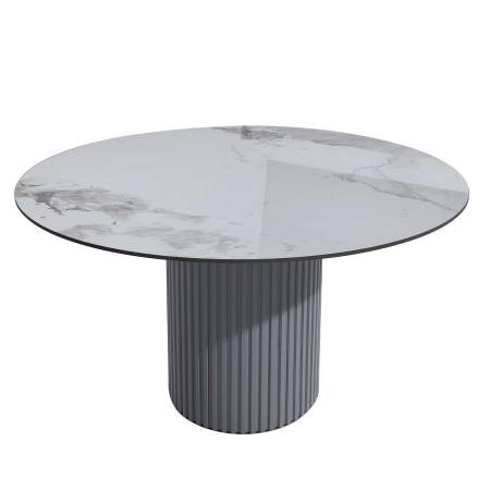 105580 Acadia Round 53-Inch Sintered Stone Top Dining Table White