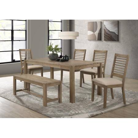 109181-S6 Scottsdale 6-Piece Rectangular Dining Set Brown Washed