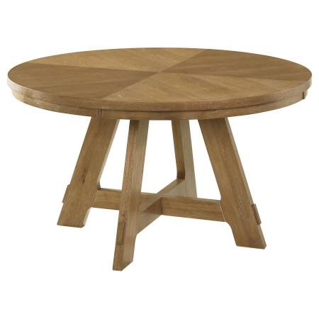 109150 Danvers Round 54-Inch Wood Dining Table Brown Oak