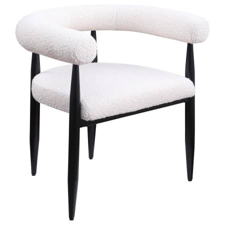 105782 Camden Boucle Upholstered Dining Arm Chair Cream