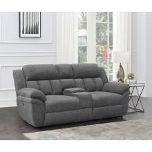 609542P Bahrain Upholstered Power Loveseat With Console Charcoal