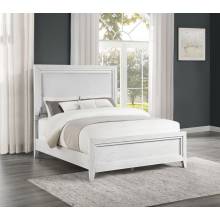 224841KE Marielle Eastern King LED Panel Bed Distressed White
