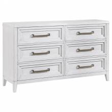 224843 Marielle 6-drawer Bedroom Dresser Distressed White