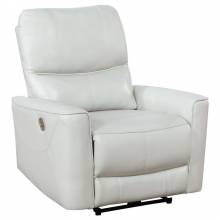610263P Greenfield Upholstered Power Recliner Chair Ivory