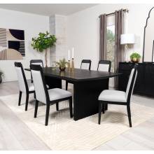 108231-S7 Brookmead 7-Piece Rectangular Dining Set With 18″ Removable Extension Leaf Black