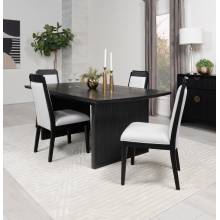 108231-S5 Brookmead 5-Piece Rectangular Dining Set With 18″ Removable Extension Leaf Black
