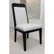 108232 Brookmead Upholstered Dining Side Chair Ivory And Black