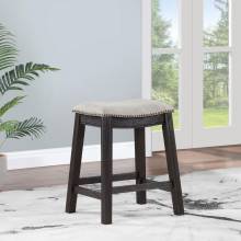 121169 Elliston Backless Counter Height Saddle Bar Stool Dark Grey And Beige