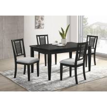 110281-S5 Appleton 5-Piece Rectangular Wood Dining Table Set Black Washed And Light Grey