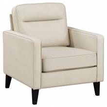 509653 Jonah Upholstered Track Arm Accent Club Chair Ivory