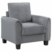 509636 Davis Upholstered Rolled Arm Accent Chair Grey