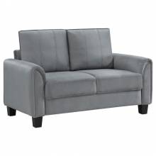 509635 Davis Upholstered Rolled Arm Loveseat Grey