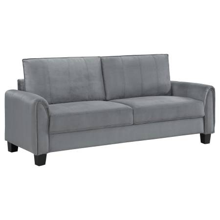 509634 Davis Upholstered Rolled Arm Sofa Grey