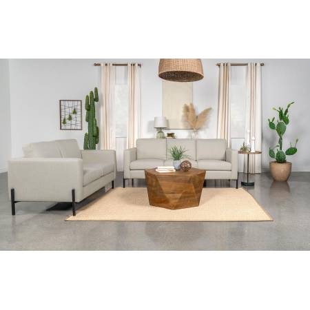 509901-S2 Tilly 2-Piece Upholstered Track Arms Sofa Set Oatmeal