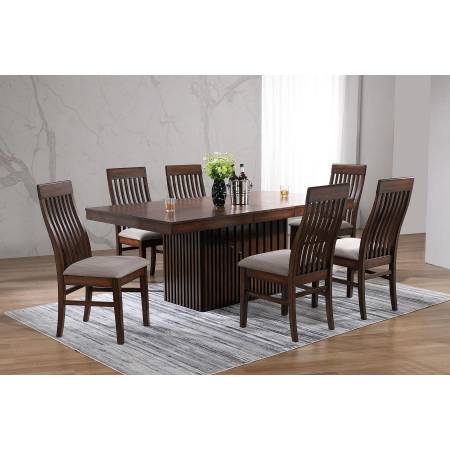 182991-S7 Briarwood 7-Piece Rectangular Dining Set With Removable Extension Leaf Mango Oak