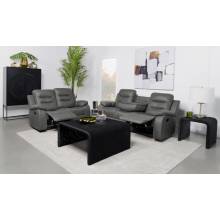 602531-S2 Nova 2-Piece Upholstered Motion Reclining Sofa Set Dark Grey