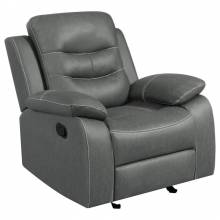 602533 Nova Upholstered Glider Recliner Chair Dark Grey