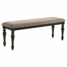 108223 Bridget Upholstered Dining Bench Stone Brown And Charcoal Sandthrough