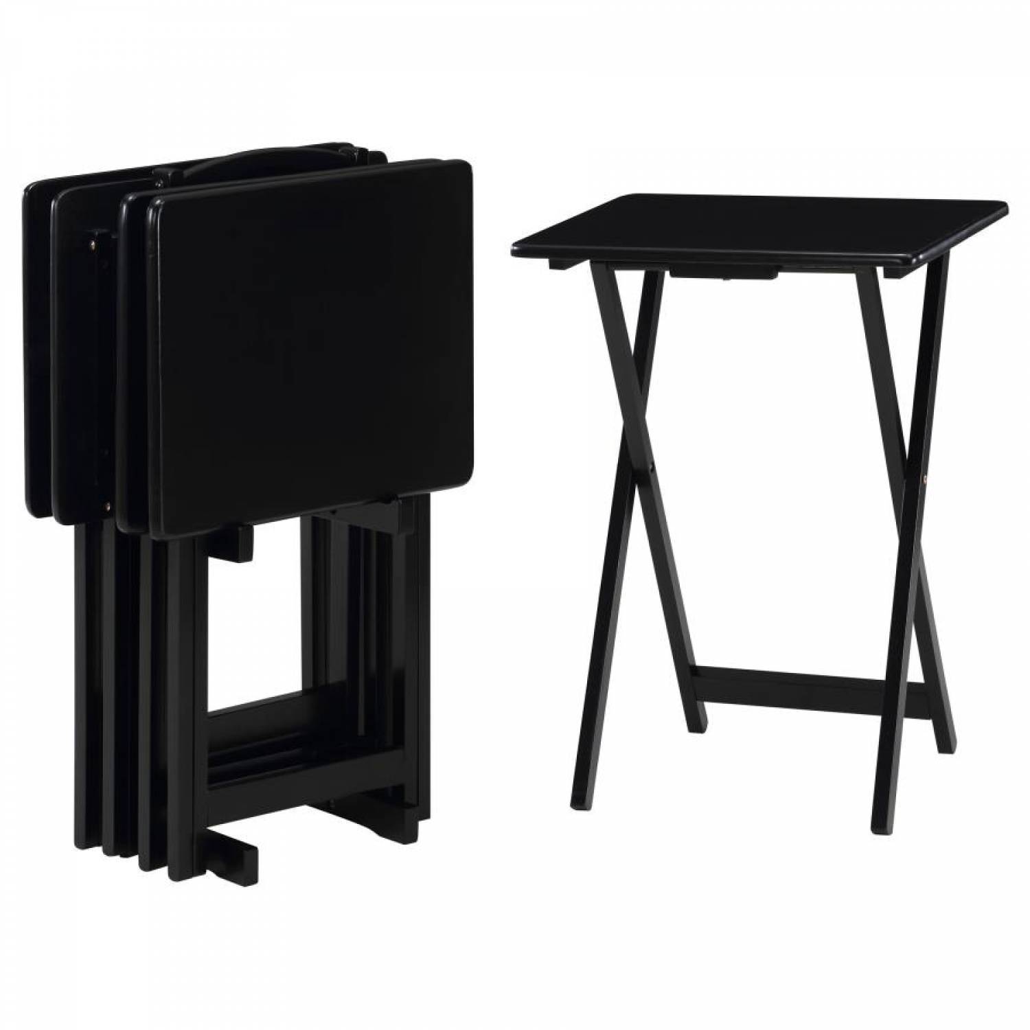 930088 Donna 5 Piece Tray Table Set Black