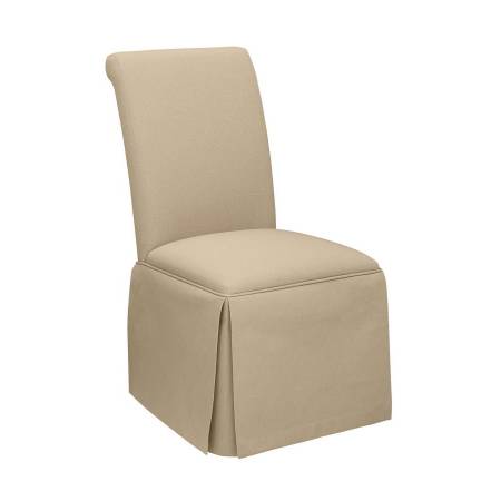 100747 Shawna Upholstered Skirted Parson Dining Side Chair Khaki