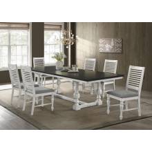 108241-S7 Aventine 7-Piece Rectangular Dining Set Charcoal And Vintage Chalk