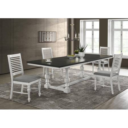 108241-S5 Aventine 5-Piece Rectangular Dining Set Charcoal And Vintage Chalk