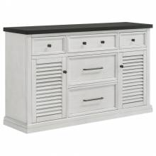 108245 Aventine 5-Drawer Dining Sideboard Buffet Cabinet With Cabinet Charcoal And Vintage Chalk