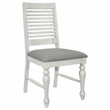 108242 Aventine Ladder Back Dining Side Chair With Upholstered Seat Vintage Chalk And Grey
