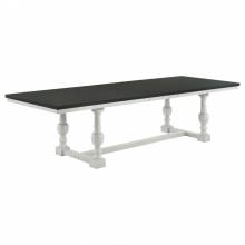 108241 Aventine Rectangular Dining Table With Extension Leaf Charcoal And Vintage Chalk