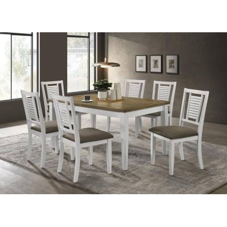 110411-S7 Appleton 7-Piece Rectangular Dining Set Brown Brushed And White