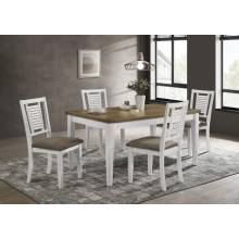 110411-S5 Appleton 5-Piece Rectangular Dining Set Brown Brushed And White