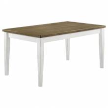 110411 Appleton Rectangular Wood Dining Table Brown Brushed And White