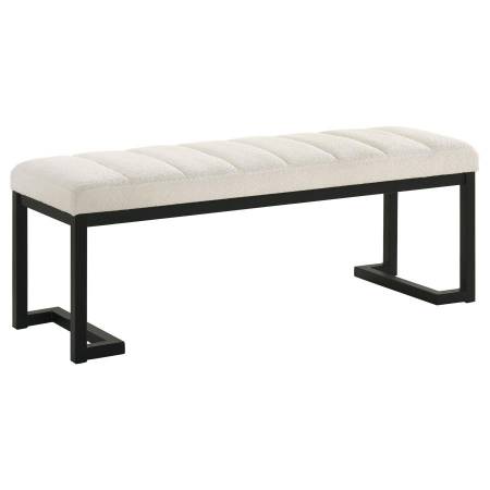 907514 Mesa Upholstered Entryway Accent Bench Vanilla