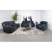 610271-S3 Sloane 3-piece Upholstered Motion Reclining Sofa Set Blue