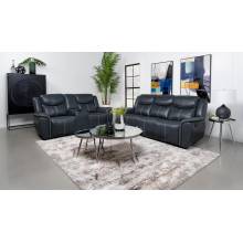 610271-S2 Sloane 2-piece Upholstered Motion Reclining Sofa Set Blue