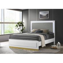 224771KE Caraway Eastern King Bed With LED Headboard White And Grey