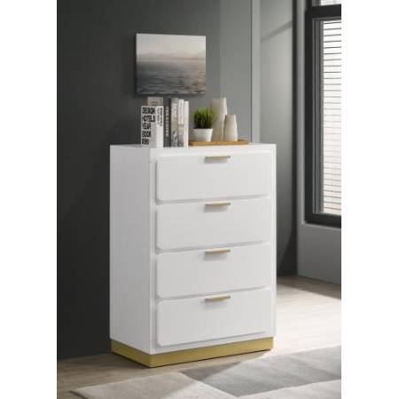 224775 Caraway 4-Drawer Bedroom Chest White