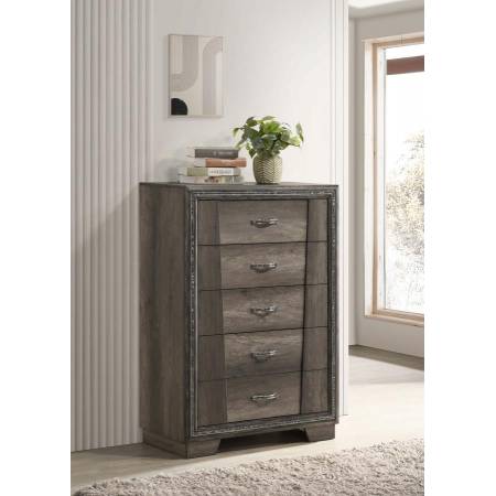 223555 Janine 5-Drawer Chest Grey