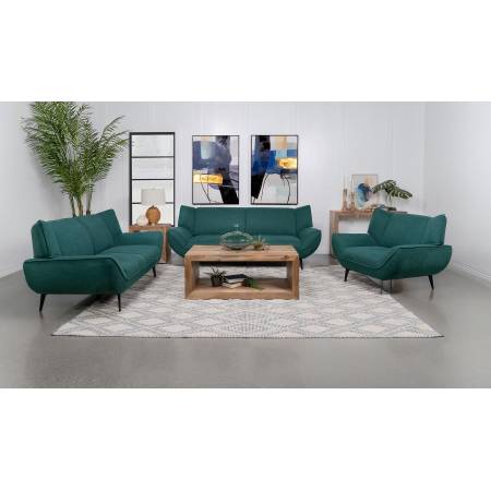 511161-S3 Acton 3-Piece Upholstered Flared Arm Sofa Set Teal Blue