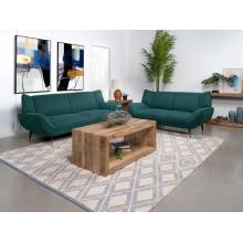511161-S2 Acton 2-Piece Upholstered Flared Arm Sofa Set Teal Blue