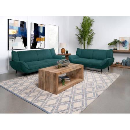 511161-S2 Acton 2-Piece Upholstered Flared Arm Sofa Set Teal Blue