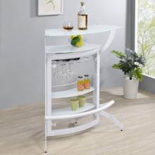 182136 Dallas 2-Shelf Home Bar White And Frosted Glass