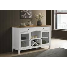 122245 Hollis 2-Door Dining Sideboard With Drawers Brown And White