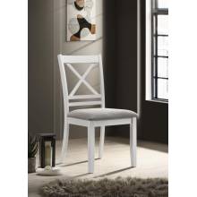 122242 Hollis Cross Back Wood Dining Side Chair White