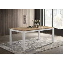 122241 Hollis Rectangular Solid Wood Dining Table Brown And White