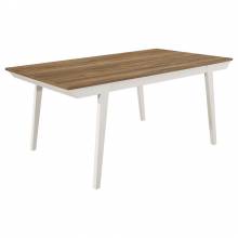 122301 Anwar Rectangular Wood Dining Table Natural Acacia And Off White