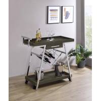 181025 Kinney 2-Tier Bar Cart With Storage Drawer Rustic 181025 Kinney 2-Tier Bar Cart With Storage Drawer Rustic