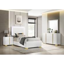 222931T-S4 Marceline 4-Piece Twin Bedroom Set With LED Headboard White